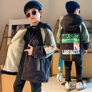 Jungen Plus Fleece Wattierte Jacke in Blockfarben